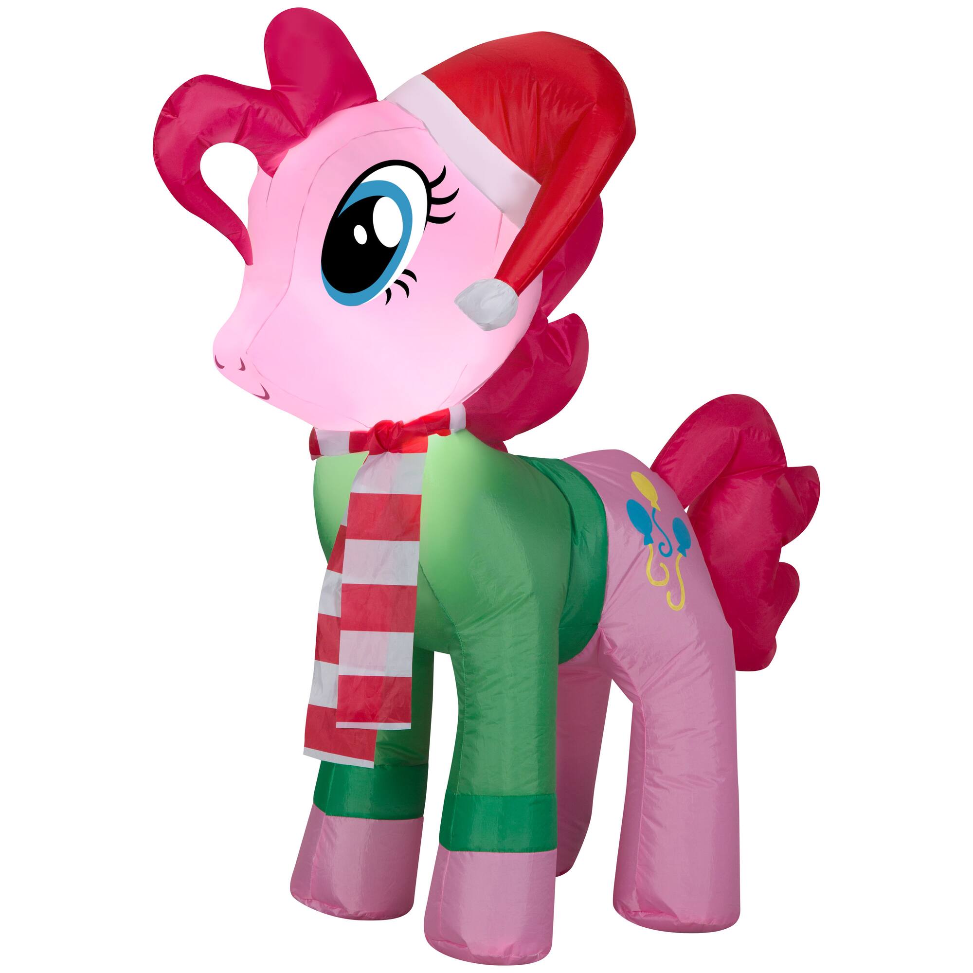 3ft. Airblown® Inflatable Christmas Pinkie Pie with Santa Hat and Green Sweater